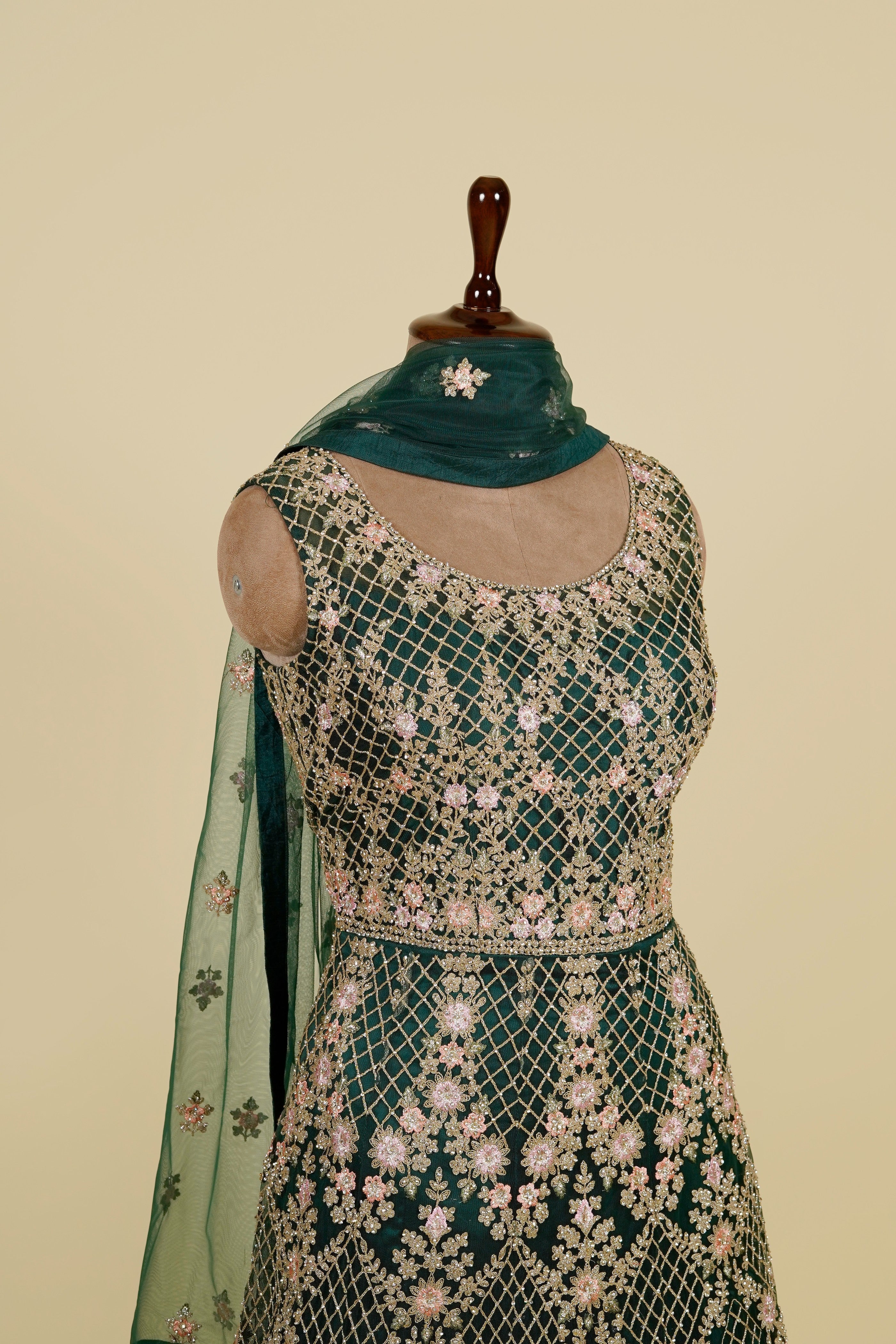 Yellow Dori Thread Work Suit