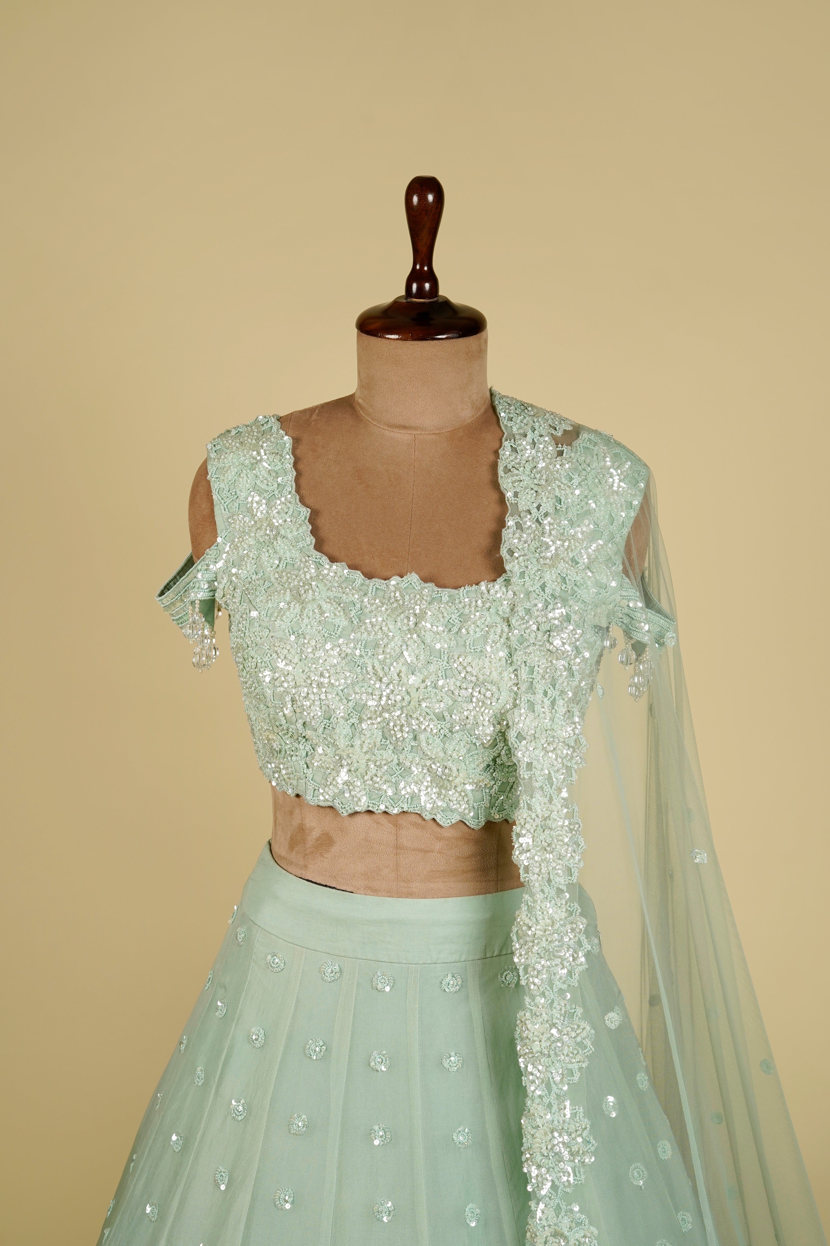 Lehenga Choli embellished with Bead and Sequins work