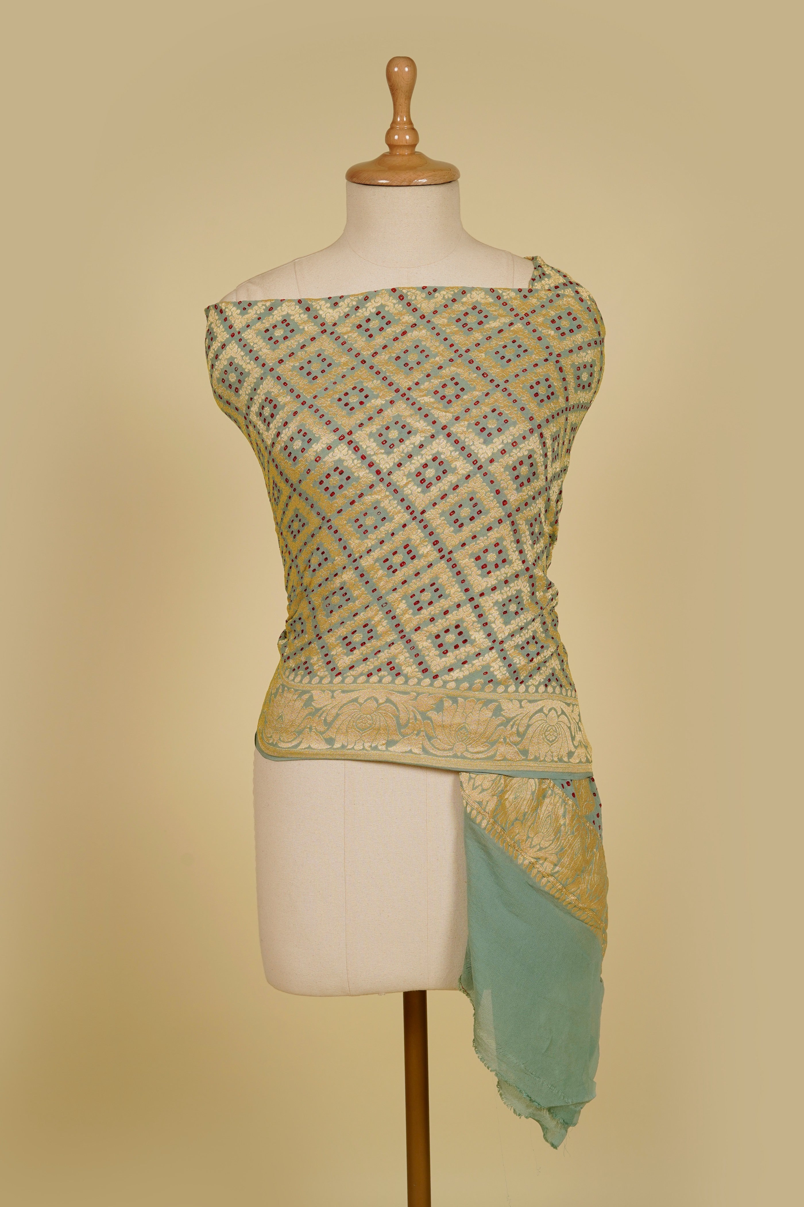Sky Blue Jaipuri Banarasi Dupatta