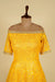 Yellow Indo-Western Gown embellished with Aari and Sequin work