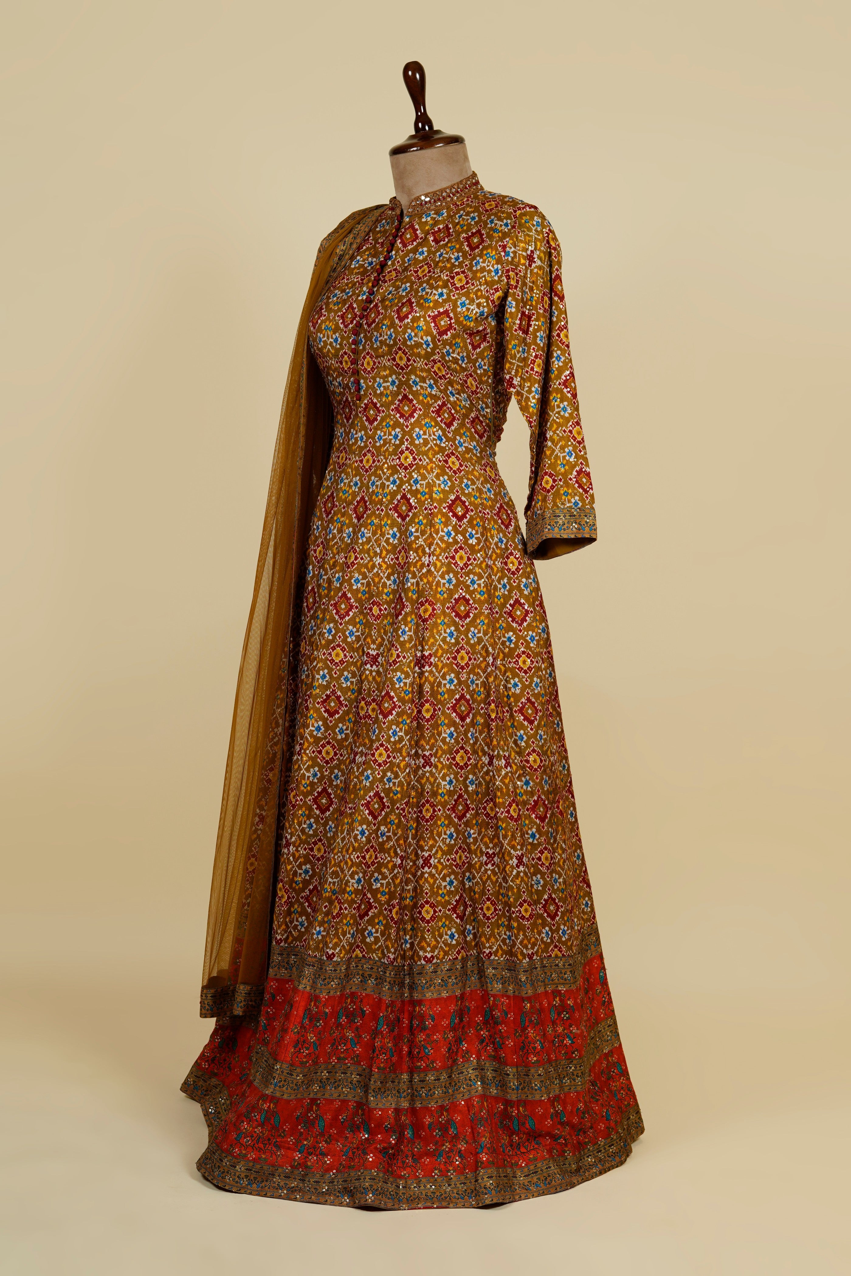 Mustard Block Print Frock