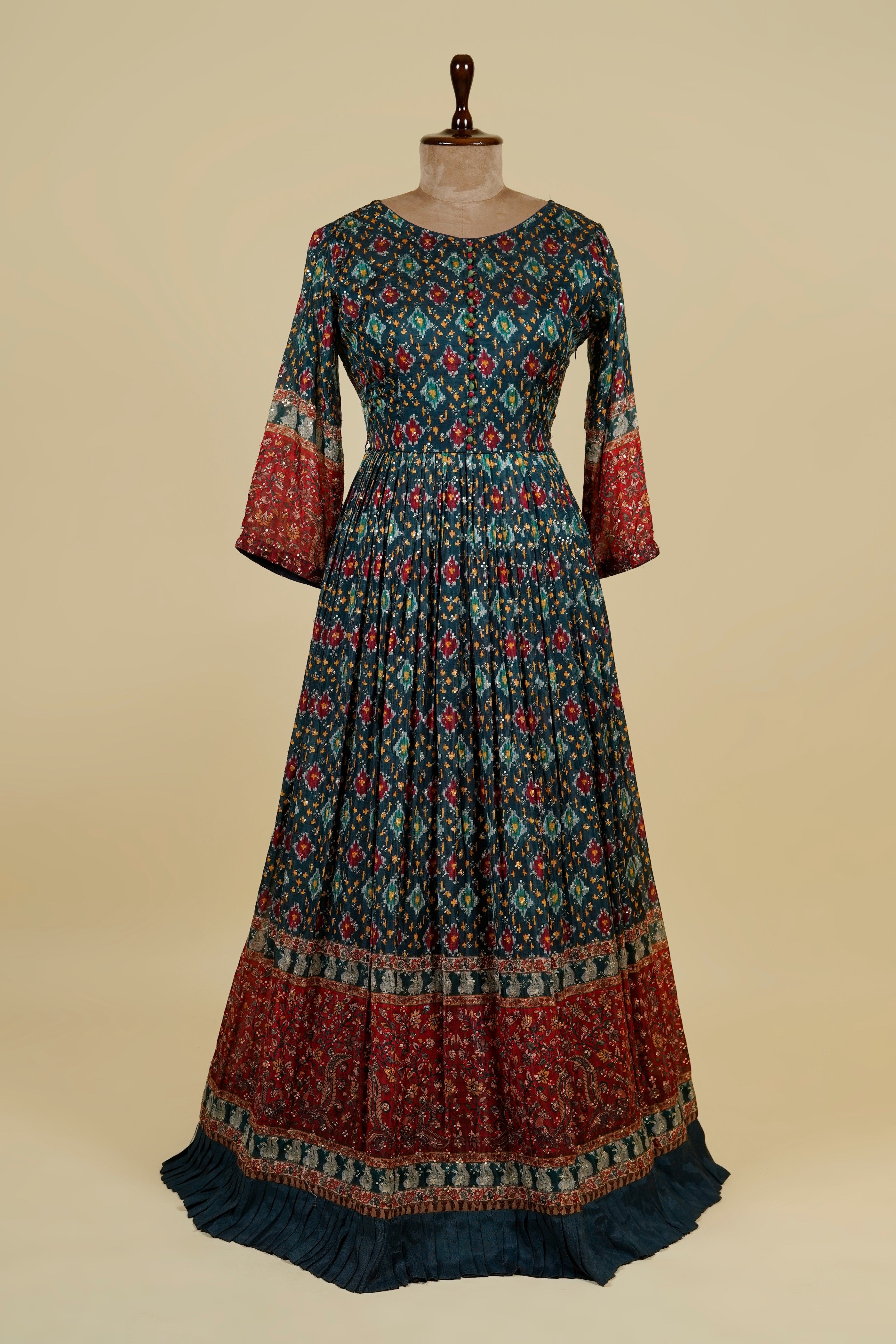 Navy Block Print Frock