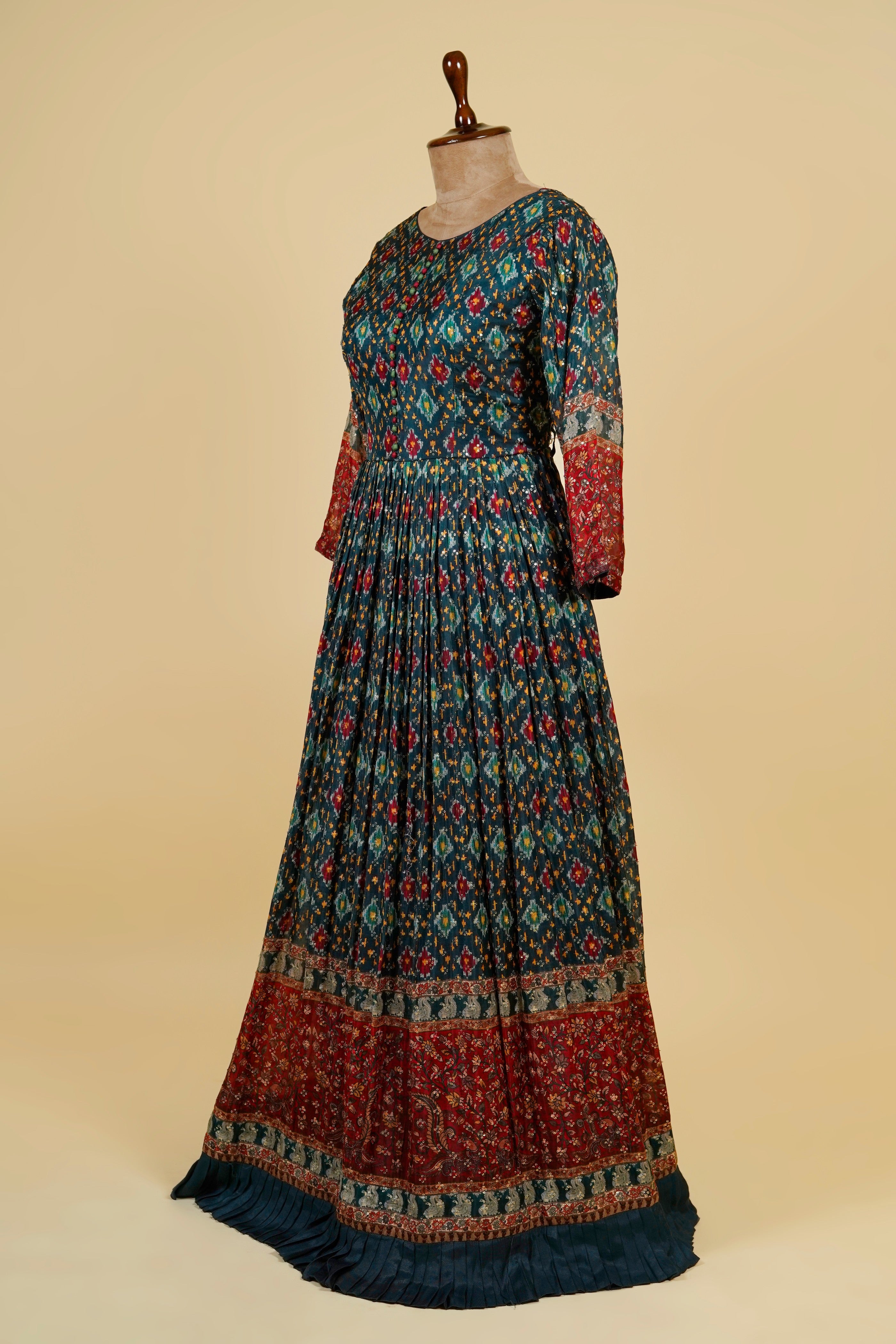 Navy Block Print Frock