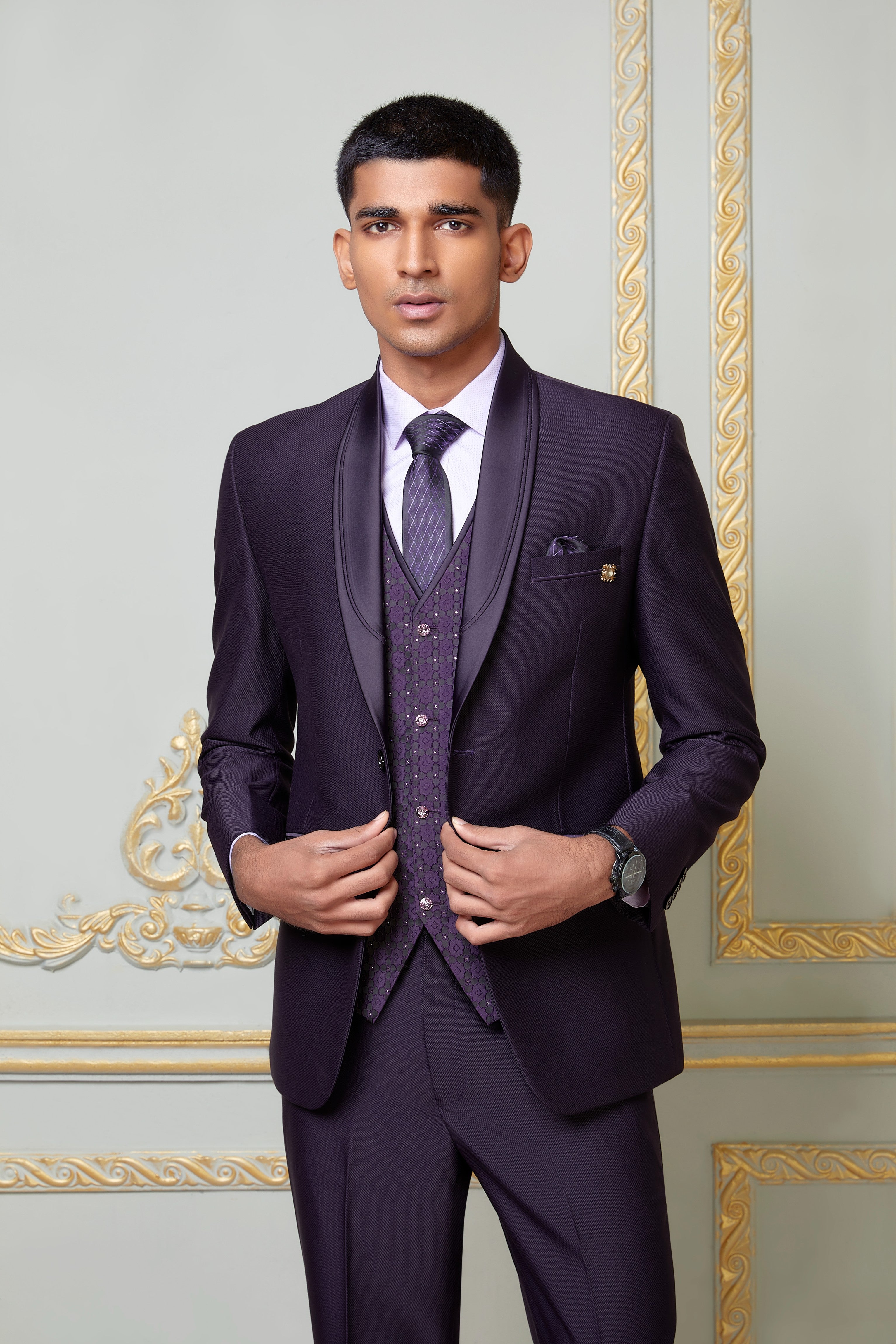 Purple Colored 5 Piece suit