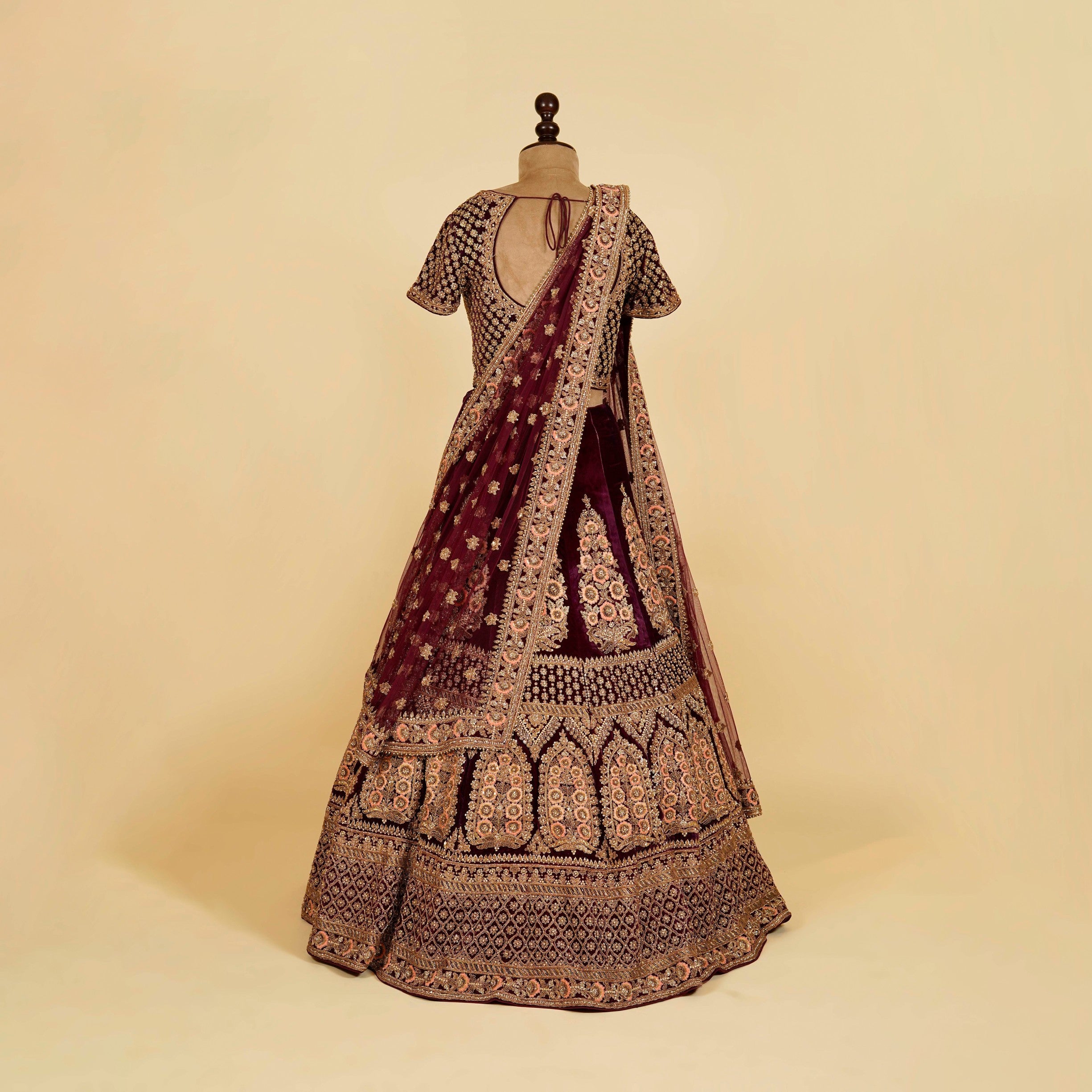 Purple Lehenga Choli embellished with Dabka, Zari and Thread work