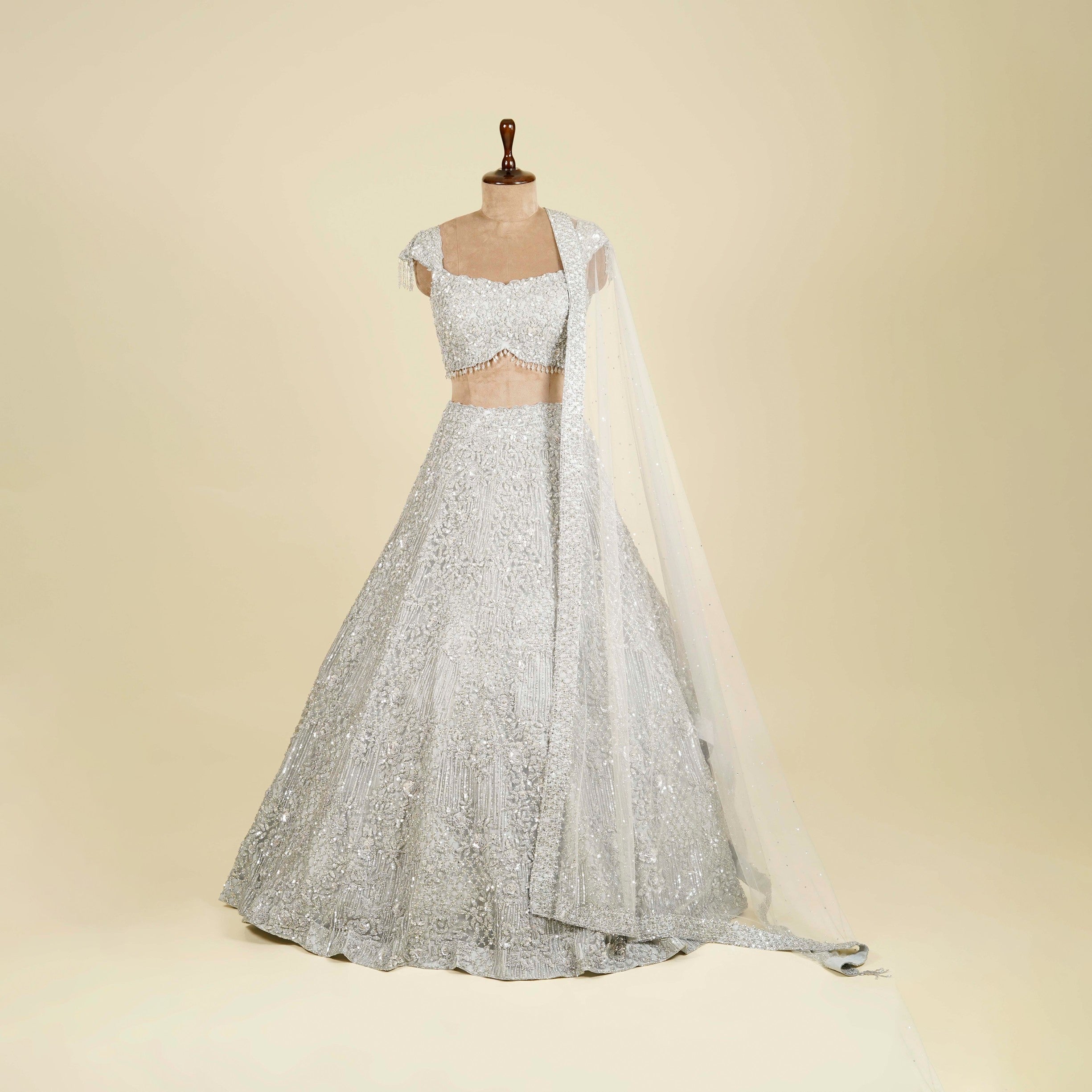 Grey Lehenga Choli embellished with Sequins work