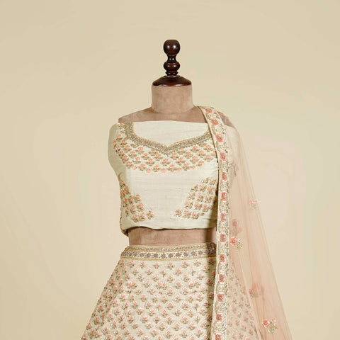 Mint Green Lehenga Choli embellished with Zardosi, Thread and hand work