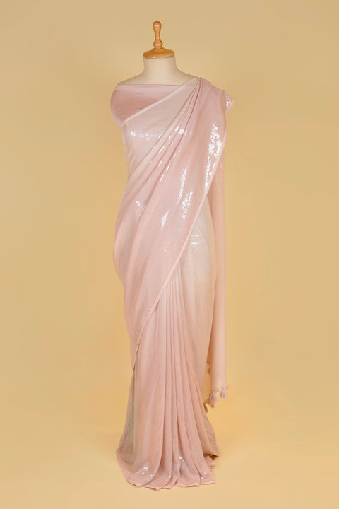 Powder Pink Cocktail Saree