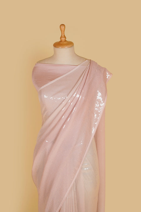 Powder Pink Cocktail Saree